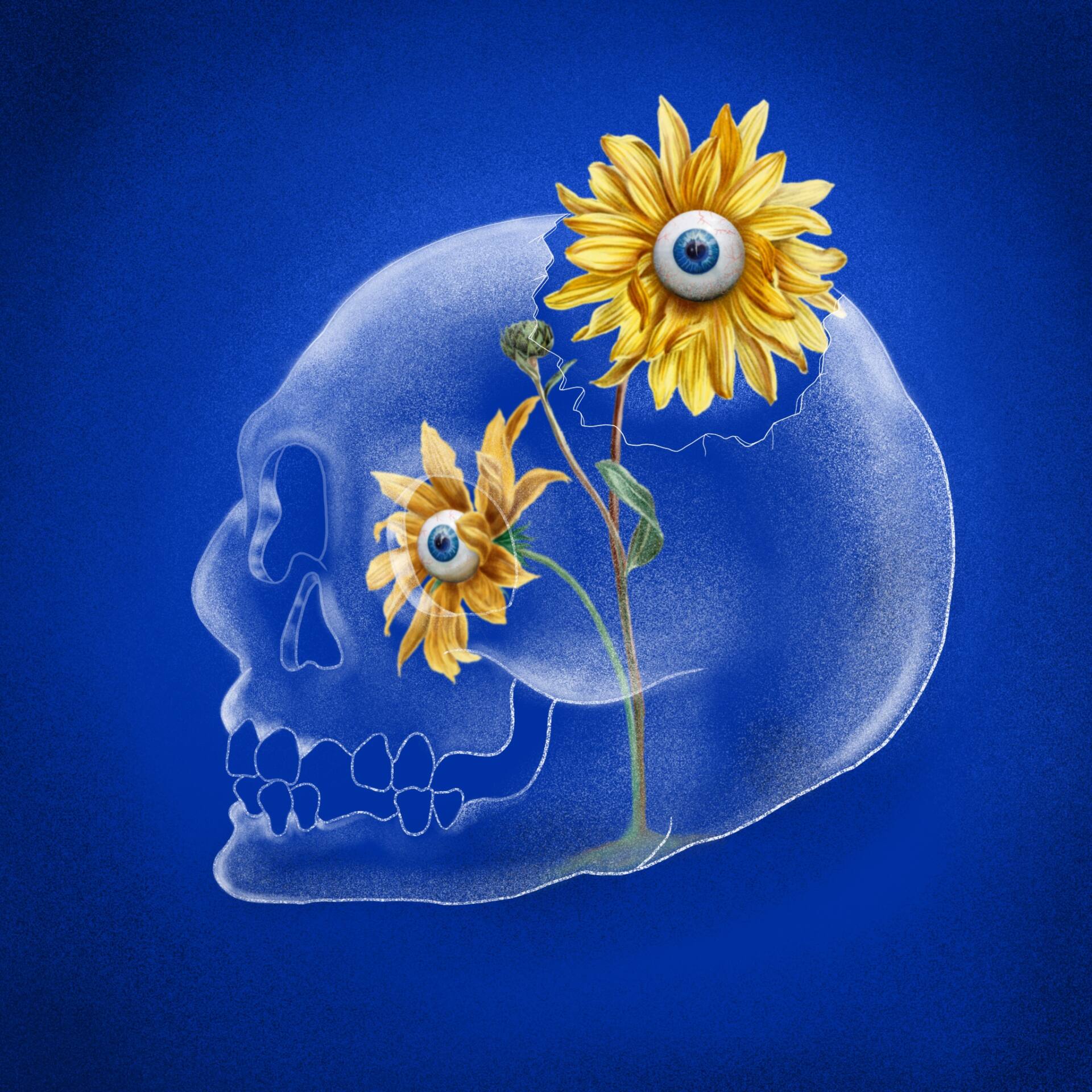 NFT skull with flower